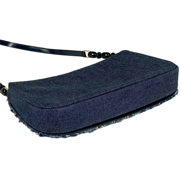 Dior  Shoulder Christian Bag Blue Pearl Canvas Maris - Picture 1 of 8